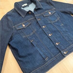 Eileen Fisher Cropped Dark Denim Jacket